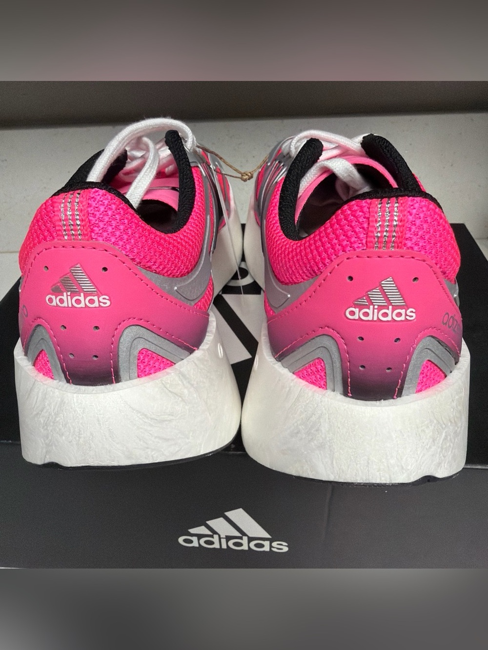 NEW Adidas Adizero Running Shoes Pink Silver Swirlfoam JP5568 Women's 8 - Picture 4 of 6